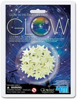 4M Glow in the dark mini stars white - 60 pieces kids room decoration