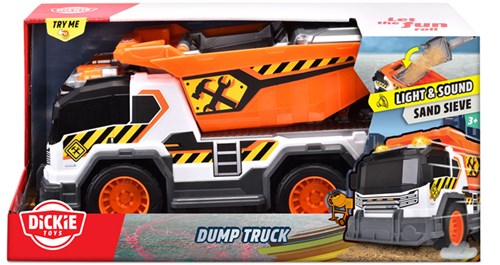 Dickie dump truck toy vehicle with light and sound - construction truck 30 cm