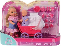 Evi Love doll stroller pink - cute baby doll toy