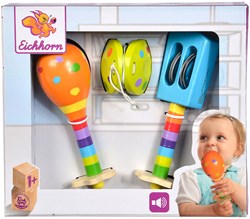 Eichhorn wooden musical instruments maracas set colorful toy for kids