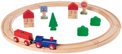 Eichhorn wooden train track toy set - FSC wood - 20 pieces