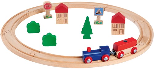 Eichhorn wooden train track toy set - FSC wood - 20 pieces-3