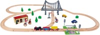 Eichhorn wooden train track bridge playset FSC wood 55 pieces-3