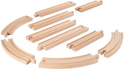 Eichhorn wooden train track playset - 10-piece FSC wood expansion set