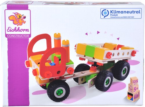 Eichhorn Constructor building set truck - wooden construction toy 135 pieces-2