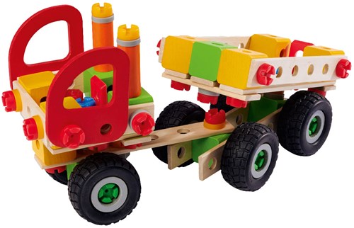 Eichhorn Constructor building set truck - wooden construction toy 135 pieces