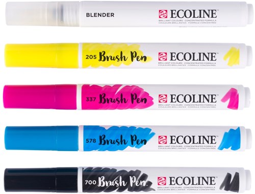 Bruynzeel brush pen set - Ecoline primary colours 5 pieces-3