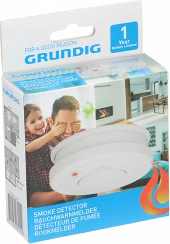 Grundig smoke detector - optical fire alarm 8 year battery life 85dB-3