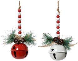 Decoris Christmas hanger bell iron classic Christmas decoration Ø6.5xH15cm