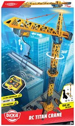 Dickie RC construction crane toy with remote control and lights
