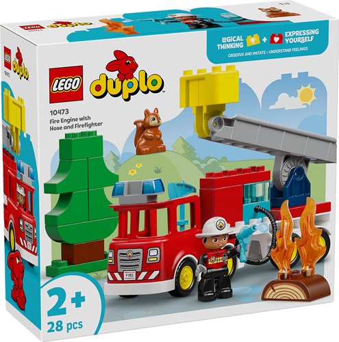LEGO Duplo fire truck with hose and firefighter toy