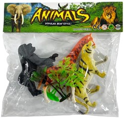 Animal playset toy animals 15 pieces plastic educational multicolor