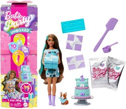 Mattel Barbie doll birthday pet surprise set with blue highlights