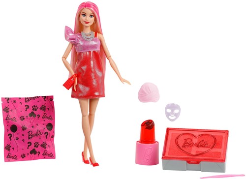 Mattel Barbie fashion doll Glam Party with red glitter and surprises-2