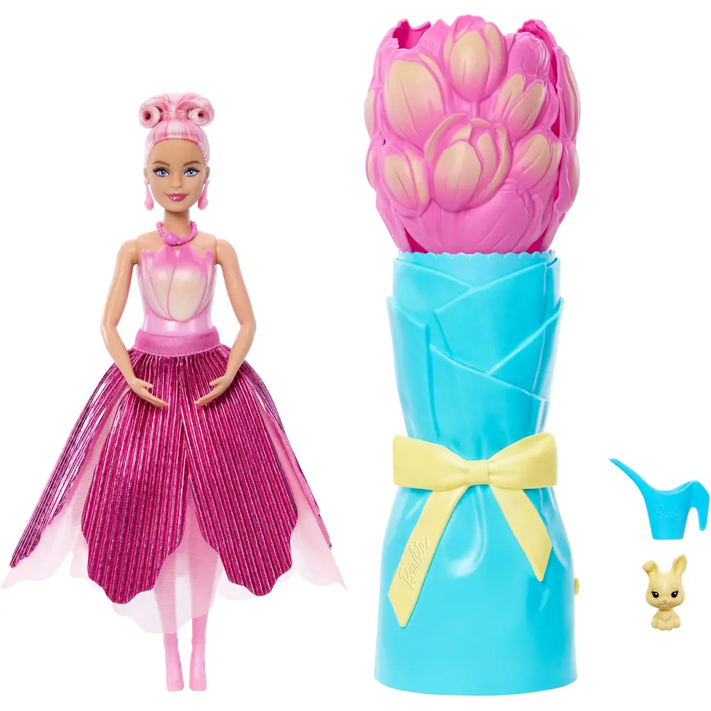 Mattel Barbie doll Flower Reveal pink tulip - surprise doll toy