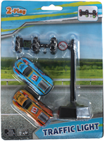 2-Play verkeerslicht met 3 lichten en 2 auto's 4ass 11,5cm-2