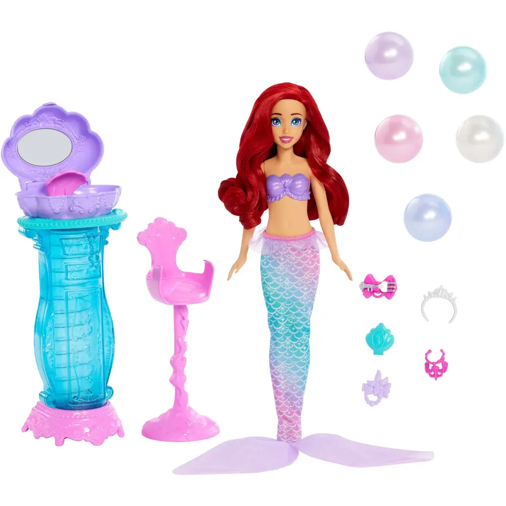 Mattel Disney Princess Ariel Mermaid Doll with Vanity and Accessories