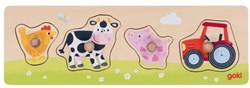 Goki wooden farm puzzle - educational toy for toddlers