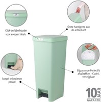 Brabantia pedal bin waste separation 40L Jade Green sustainable-2