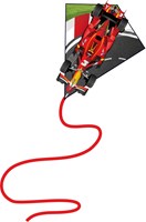 Knoop Kites diamond kite race car red 65x55cm with tail