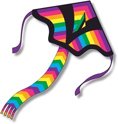 Knoop Kites kite Delta Rainbowtail JUMBO 125x145 colorful toy