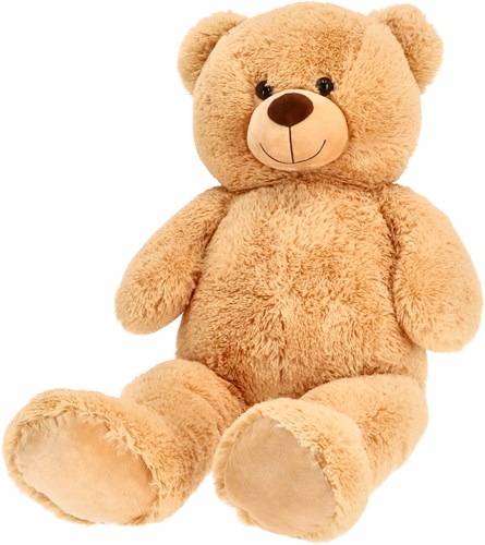 Pluchiez plush teddy bear sitting 100 cm large brown cuddly toy
