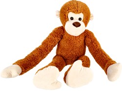 Pluchiez plush monkey with long arms 80 cm brown toy