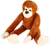 Pluchiez plush monkey with long arms 80 cm brown toy-2