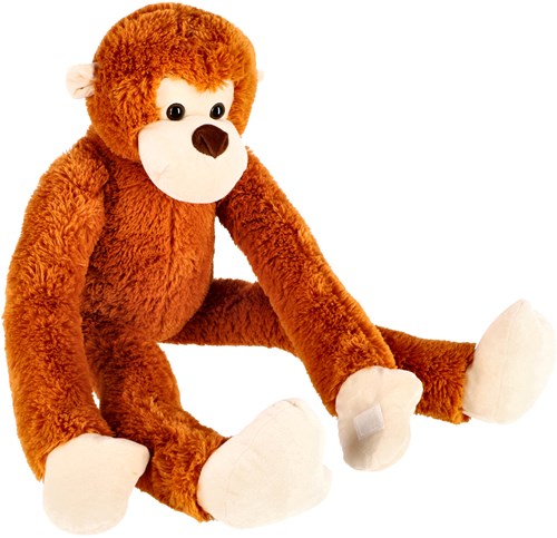 Pluchiez plush monkey with long arms 80 cm brown toy-3