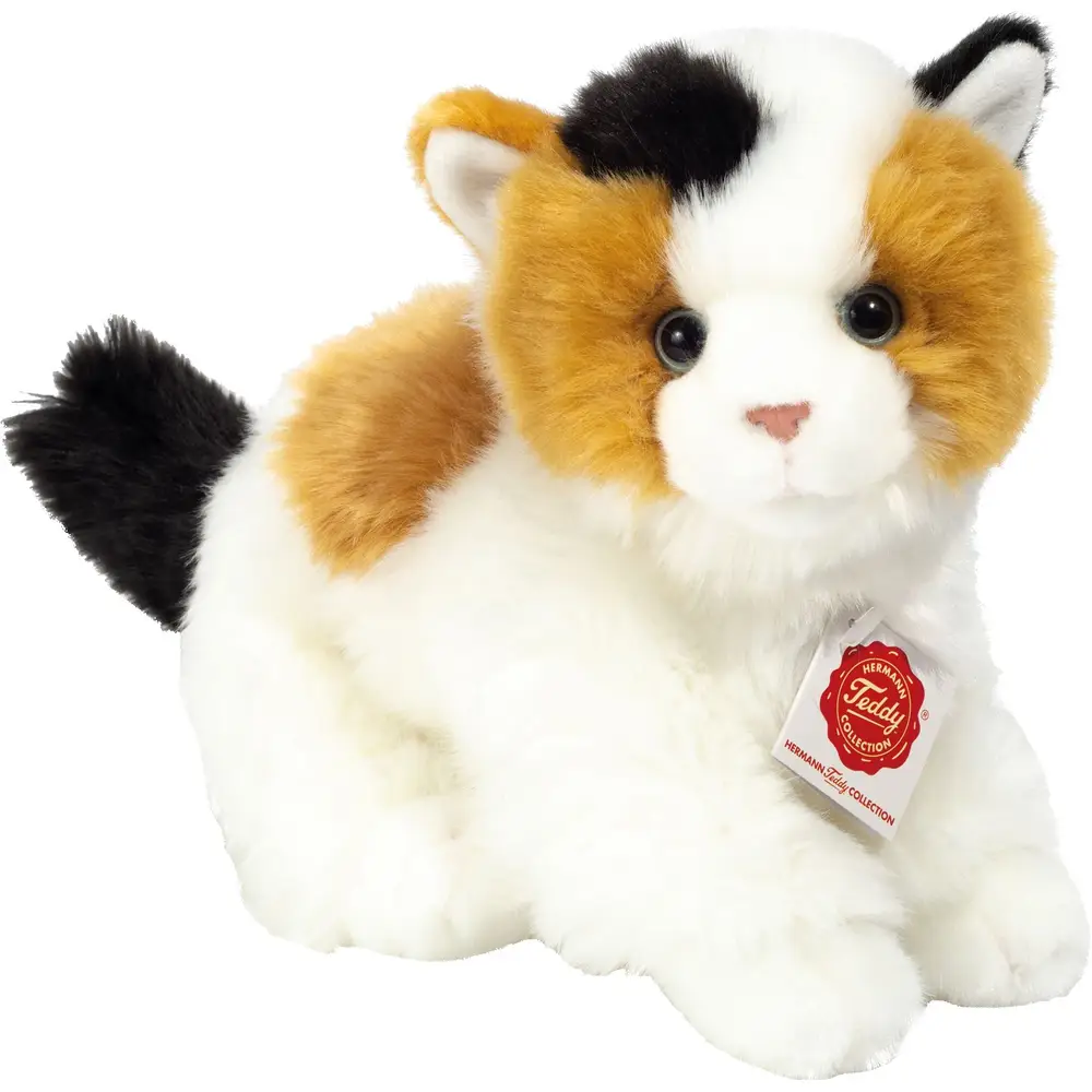 Hermann Teddy cuddly calico cat - soft plush cat 24 cm
