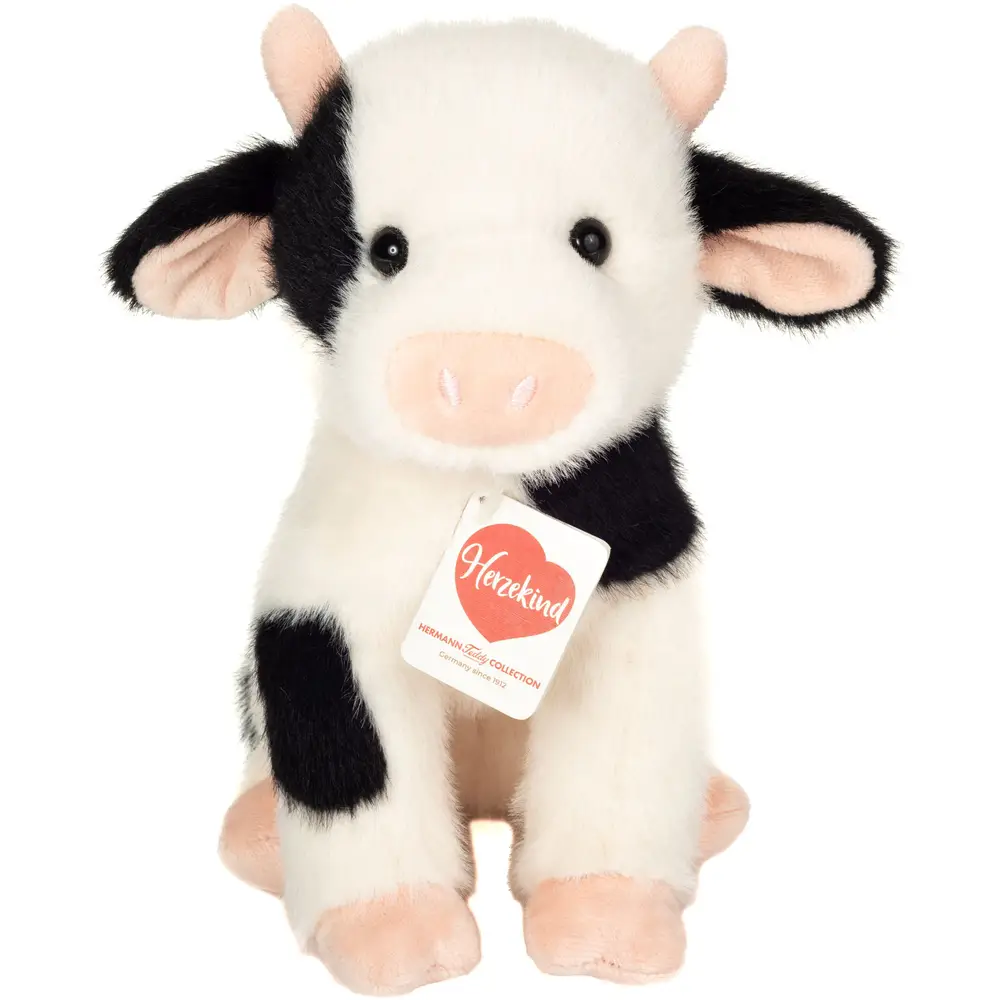 Hermann Teddy plush cow farm animal black-white 25 cm soft toy