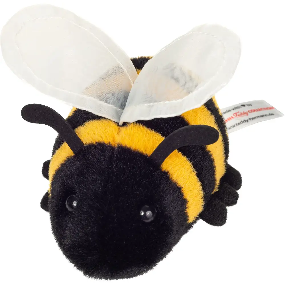 Hermann Teddy plush bee toy - cuddly stuffed animal - yellow black - 11 cm - bee toy