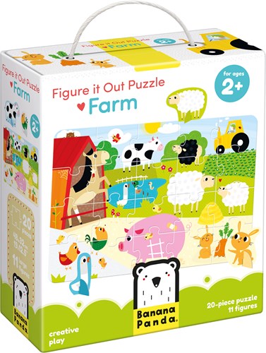 Banana Panda puzzle Farm with 11 playing figures - 2+ - 20 pieces