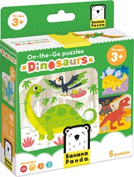Banana Panda On-the-Go Puzzle dinosaurs 3+ - FIVE puzzles of 9 pieces - Fun dino puzzle toys