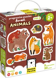 Banana Panda Step by step puzzle forest animals 2+