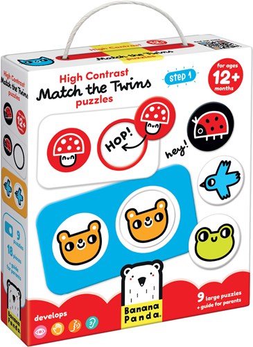 Banana Panda High contrast puzzle Find the twins 12m+