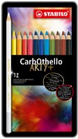 Stabilo colour pencils CarbOthello pastel 12 colours metal case