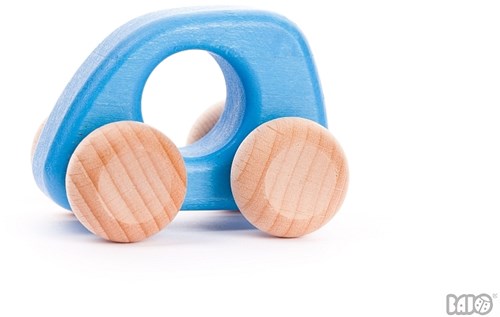 Bajo wooden mini car - toy car light blue sustainable