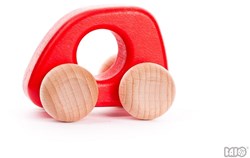 Bajo wooden mini car - toy car red, sustainable wood
