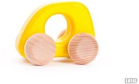 Bajo wooden toy car mini yellow - sustainable wooden toy vehicle