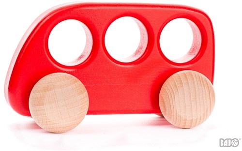 Bajo wooden bus red - sustainable toy bus for children
