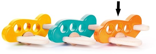 Bajo wooden airplane - sustainable toy, orange color-2