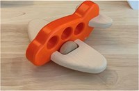 Bajo wooden airplane - sustainable toy, orange color-3