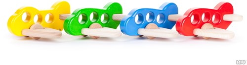 Bajo wooden airplane yellow - sustainable toy airplane-2