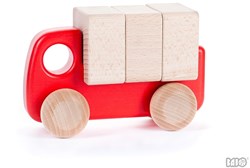 Bajo wooden truck with blocks - educational toy red
