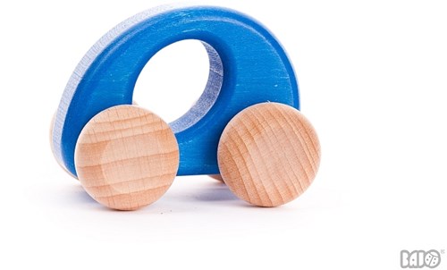 Bajo wooden car ellipse blue - sustainable toy for children