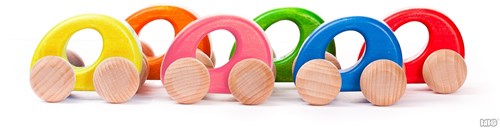 Bajo wooden car ellipse blue - sustainable toy for children-2