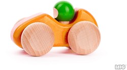 Bajo wooden racing car - toy car orange