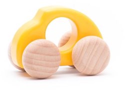 Bajo wooden car Beetle yellow - sustainable toy classic