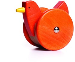 Bajo Wooden Push Toy Wobbling Chicken, Red - Educational Toy